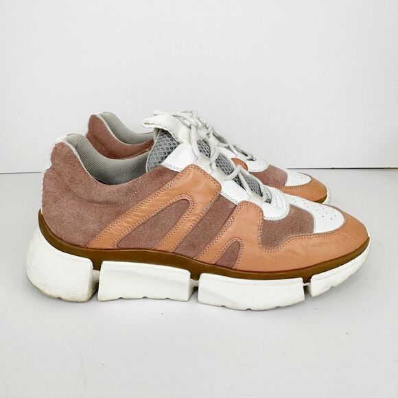 Anthropologie Shoes - Anthropologie Riley Suede Platform Sneaker Pink Combo Size 9
